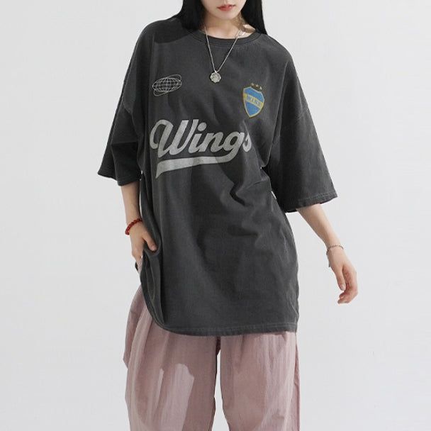 KIXI（キッシー）の「Pigment Wings Over-Fit T-shirt（Tops）」