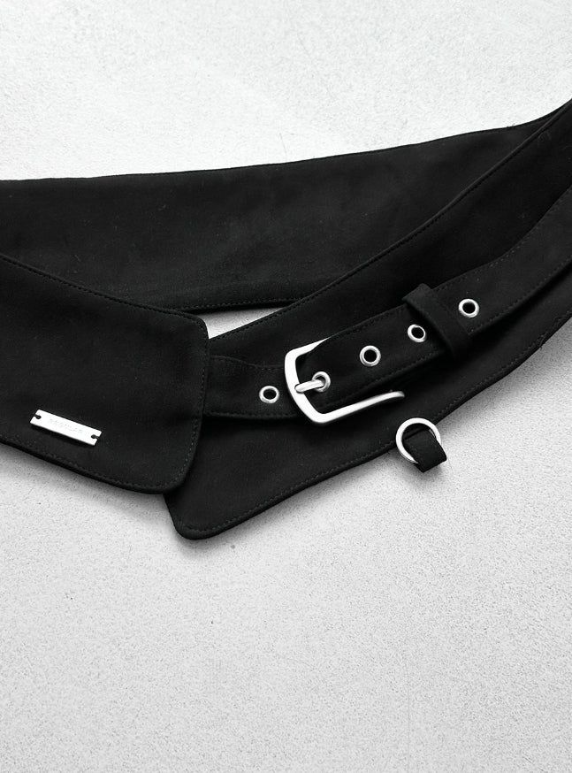 Bold suede wide belt