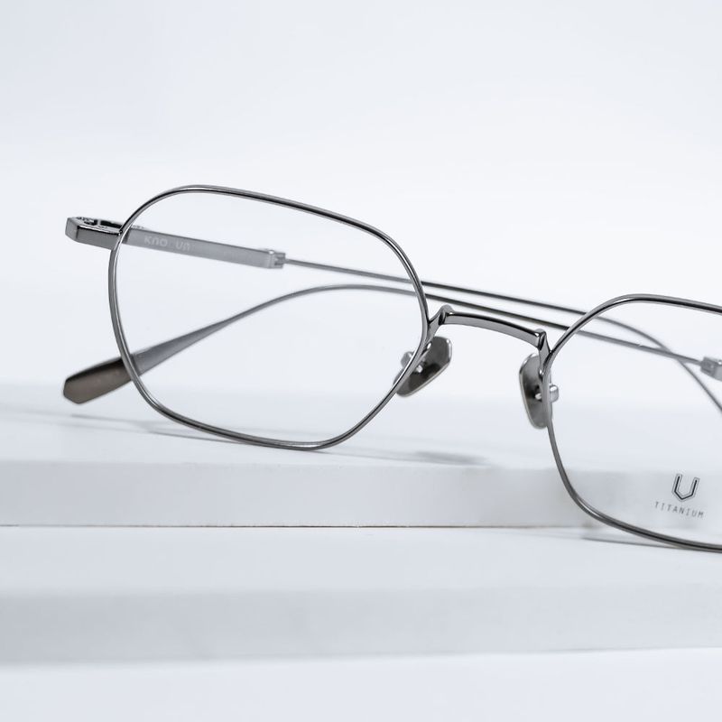 Knouun Square titanium glasses CODE. 102. A Dark Gray