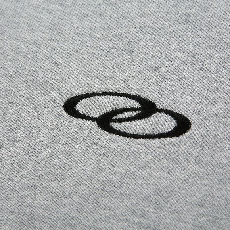 DOUBLE LOOP LOGO SLEEK HOODIE SWEATSHIRT GRAY