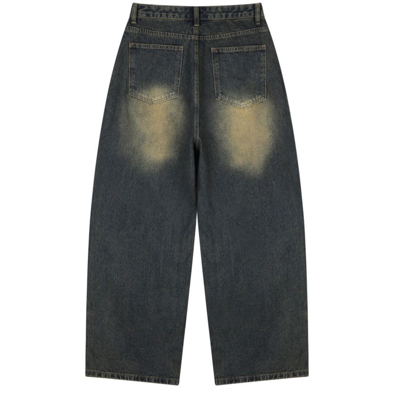 Vintage front pintuck denim pants (vintage black)