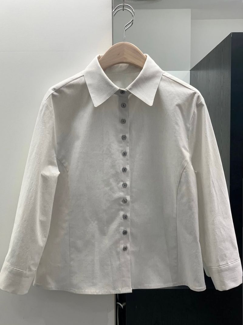 shopsalt(ショップソルト)の「ストライプド 3/4スリーブ シャツ(トップス)」