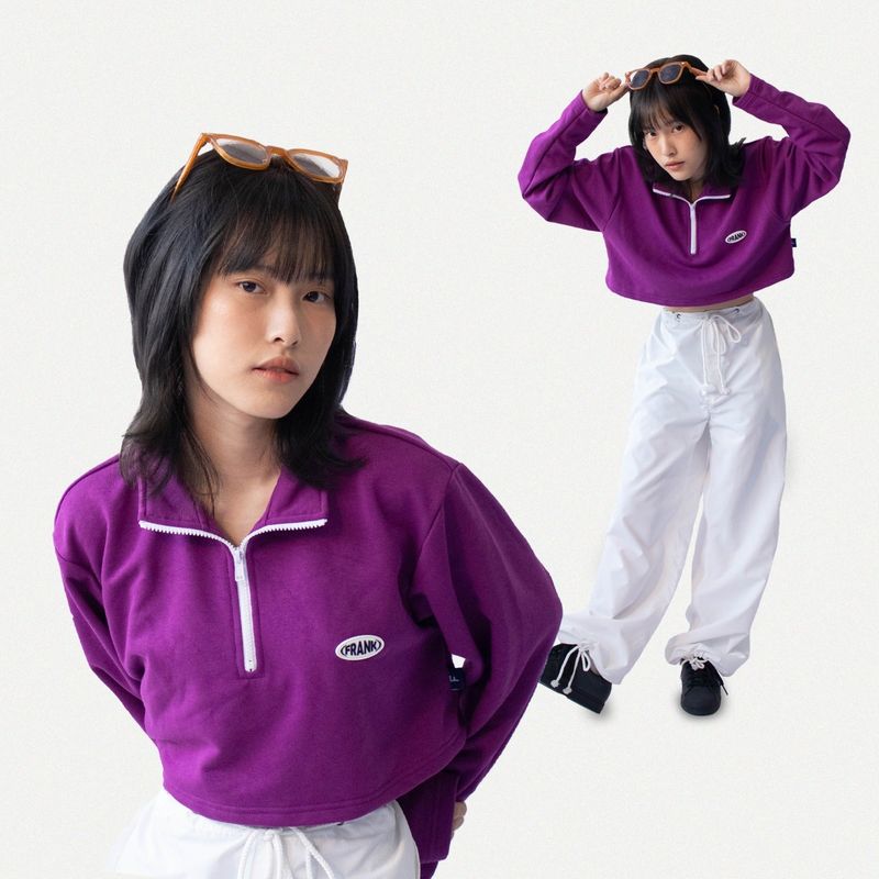 SHAWN CROP POLO (PURPLE)