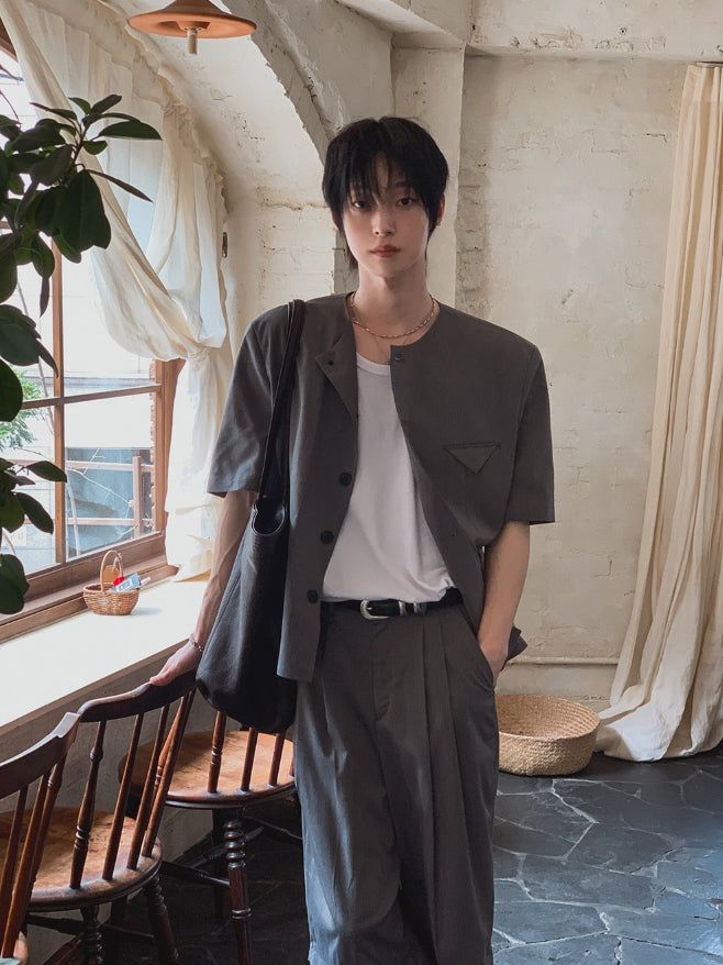 2PLAN(ツープラン)の「Theo No Collar Half Jacket(Jackets/Outerwear)」