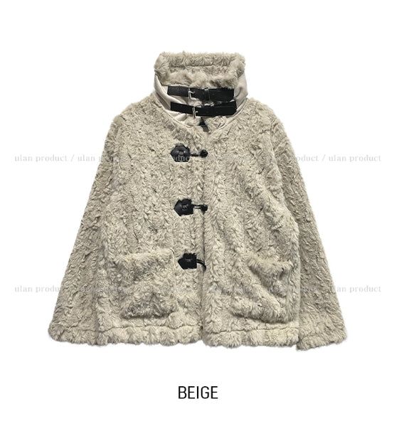 Mellie Leather Double Buckle Fur Mustang