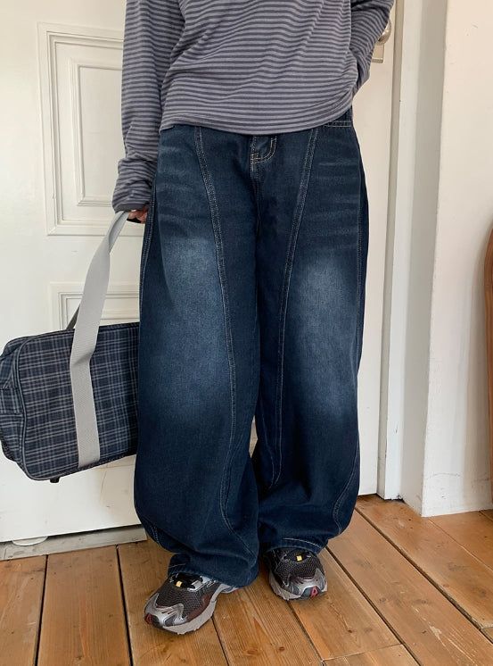 BAON（バオン）の「Kepan Lettering Wide Denim Pants（Pants）」