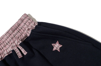 CHECK BANDING BERMUDA PANTS - NAVY