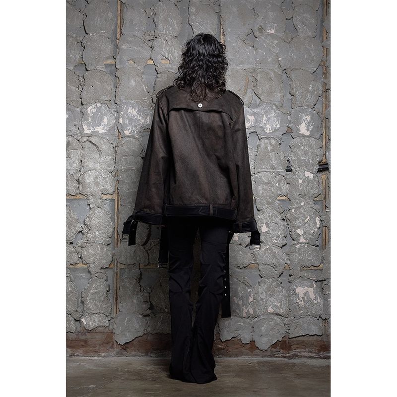 BELTED FLARE SUEDE JUMPER