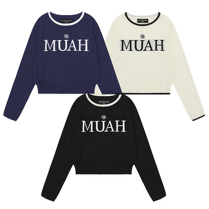 muahmuah（ムアムア）の「ロゴブークレラウンドニット（トップス）」
