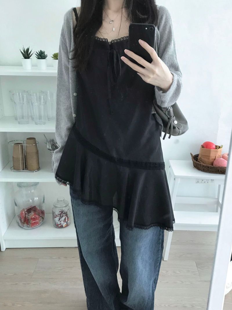 Rib Unbalanced Dress (3 colors)