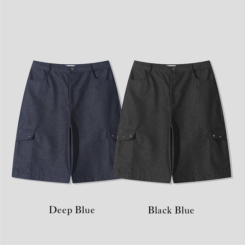 Twos herringbone bermuda pants