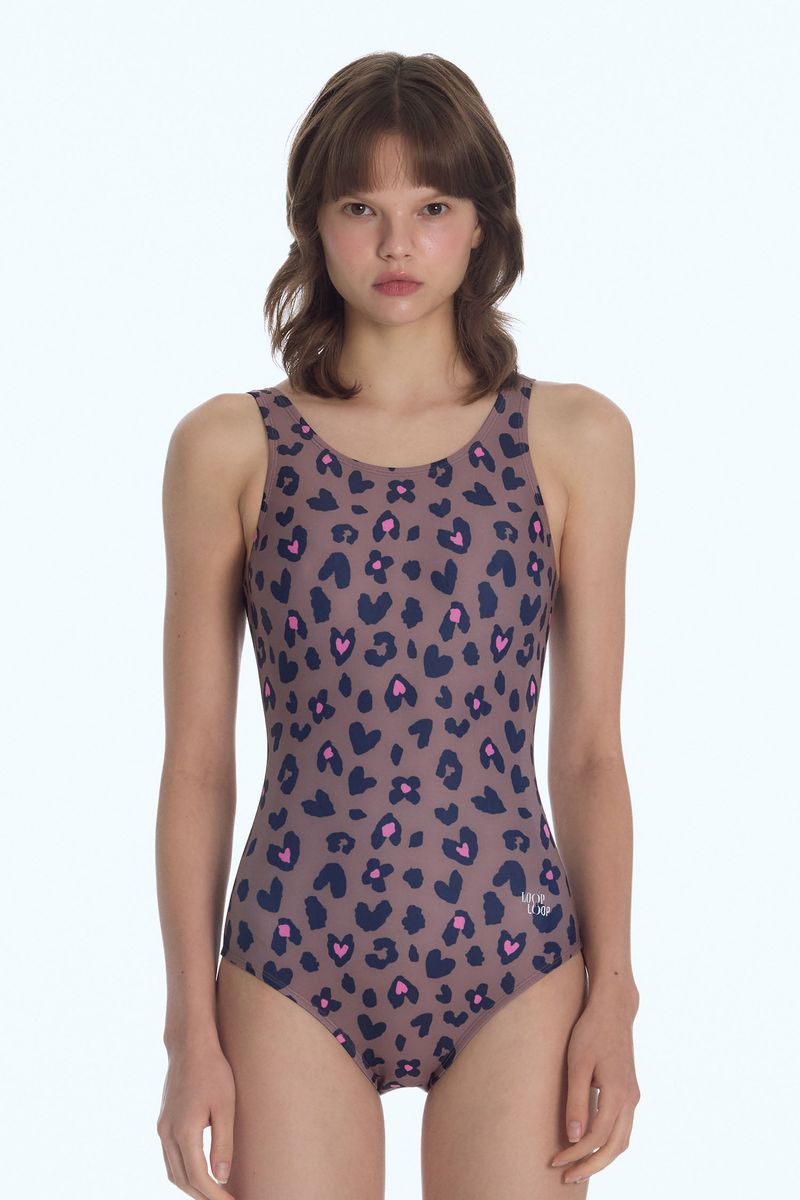 LOOPLOOP（ループループ）の「[Sweetie Leopard_brown] U-back One Piece Swimsuit（Swimwear）」