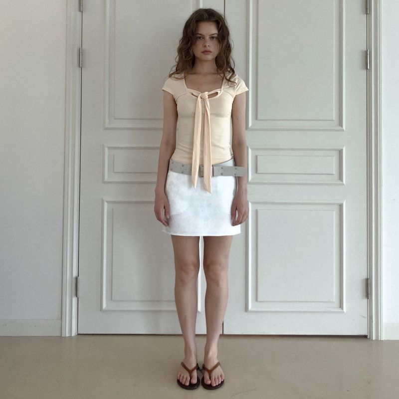 Via latea tie T-shirts (peach)