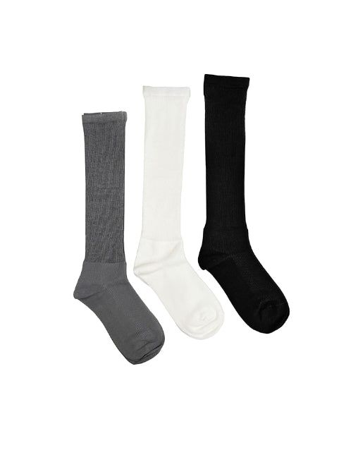 See-through basic rib long socks