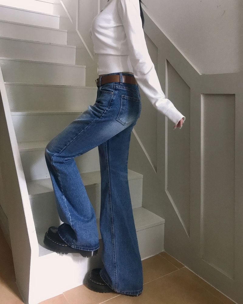 [MADE] Log, semi-flare silhouette denim pants