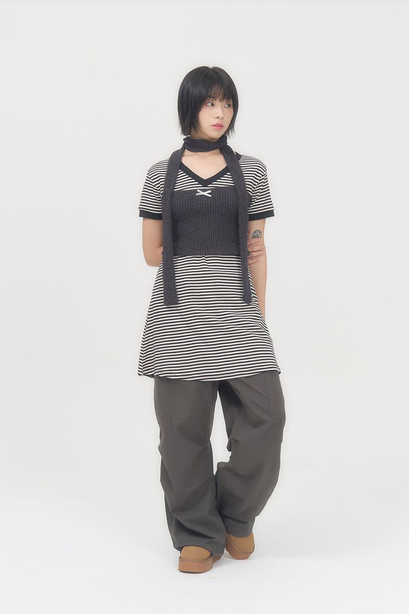 KNIT TUBE TOP MUFFLER (CHARCOAL)