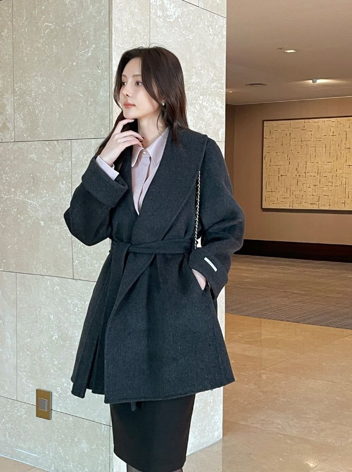 Scott Shawl Collar Wool Handmade Half Coat