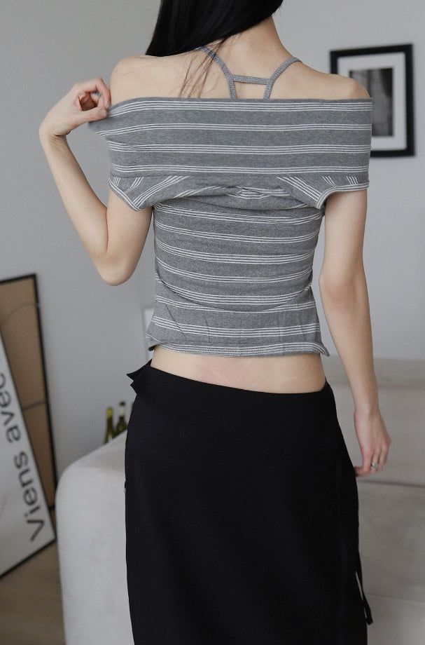 Stripe Drape Top