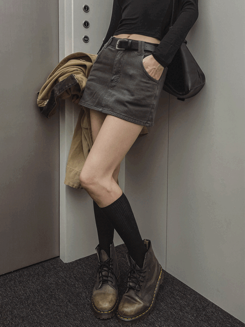 ULAN(ユレン)の「Bestie Low-rise Cotton Skirt (+belt set)(Skirts)」