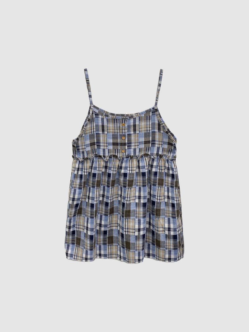 Meadow Check Button Blouse (2c)