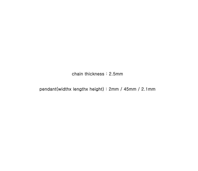 SS-lettering bar chain necklce_black silver