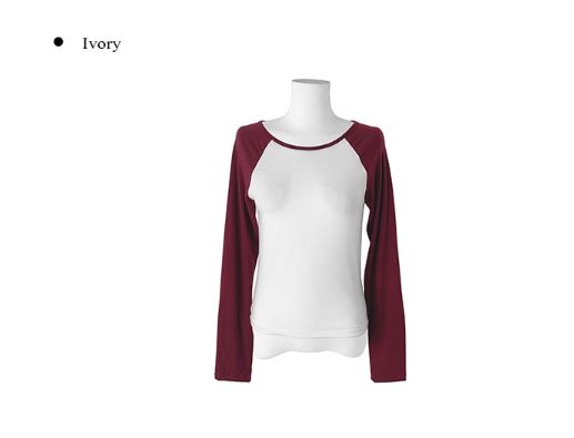 モアン カラーマッチング ラグラン ロングスリーブ Tシャツ