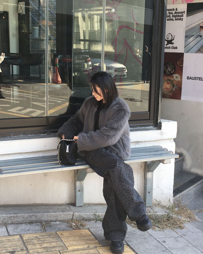 Dark fur jacket