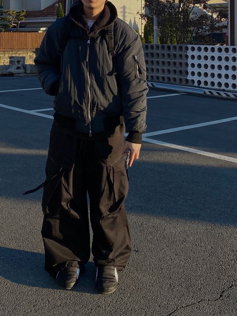 Double Zip Wing Cargo Balloon Pants 2C