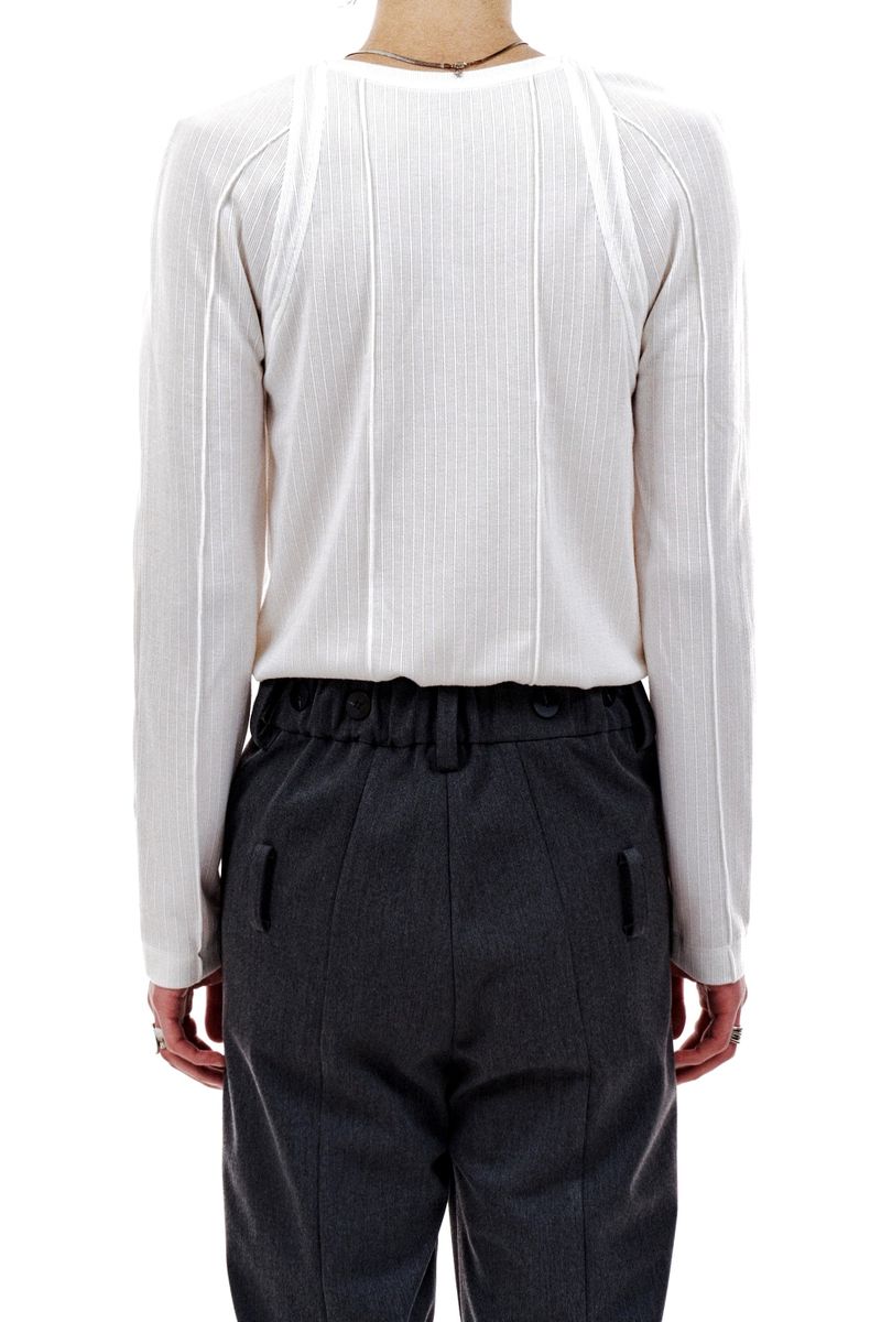 LEATHER STRAP TAILORED PANTS