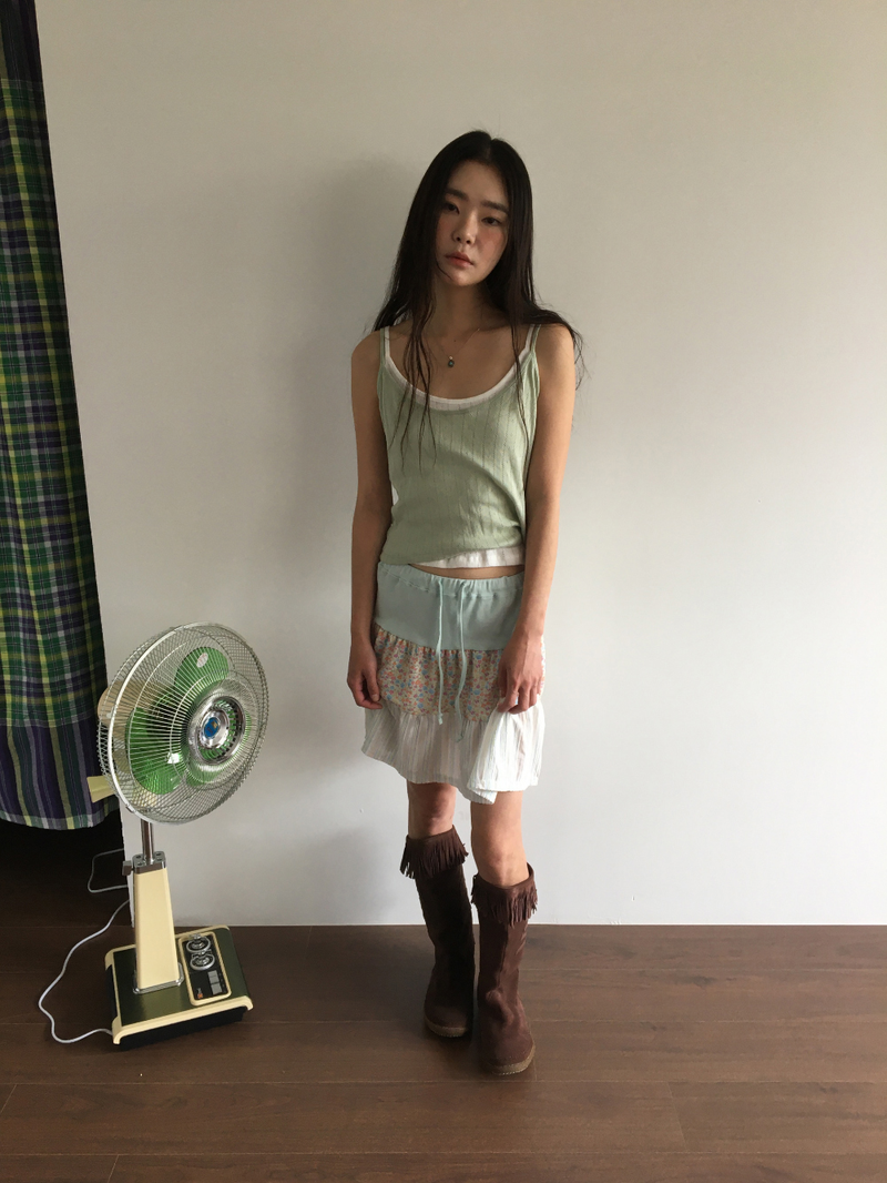 Mani patchwork skirt (2color)