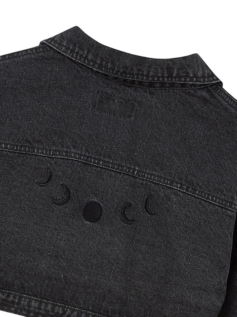 BOLERO SHAPE DENIM JACKET (BLACK WASHED)