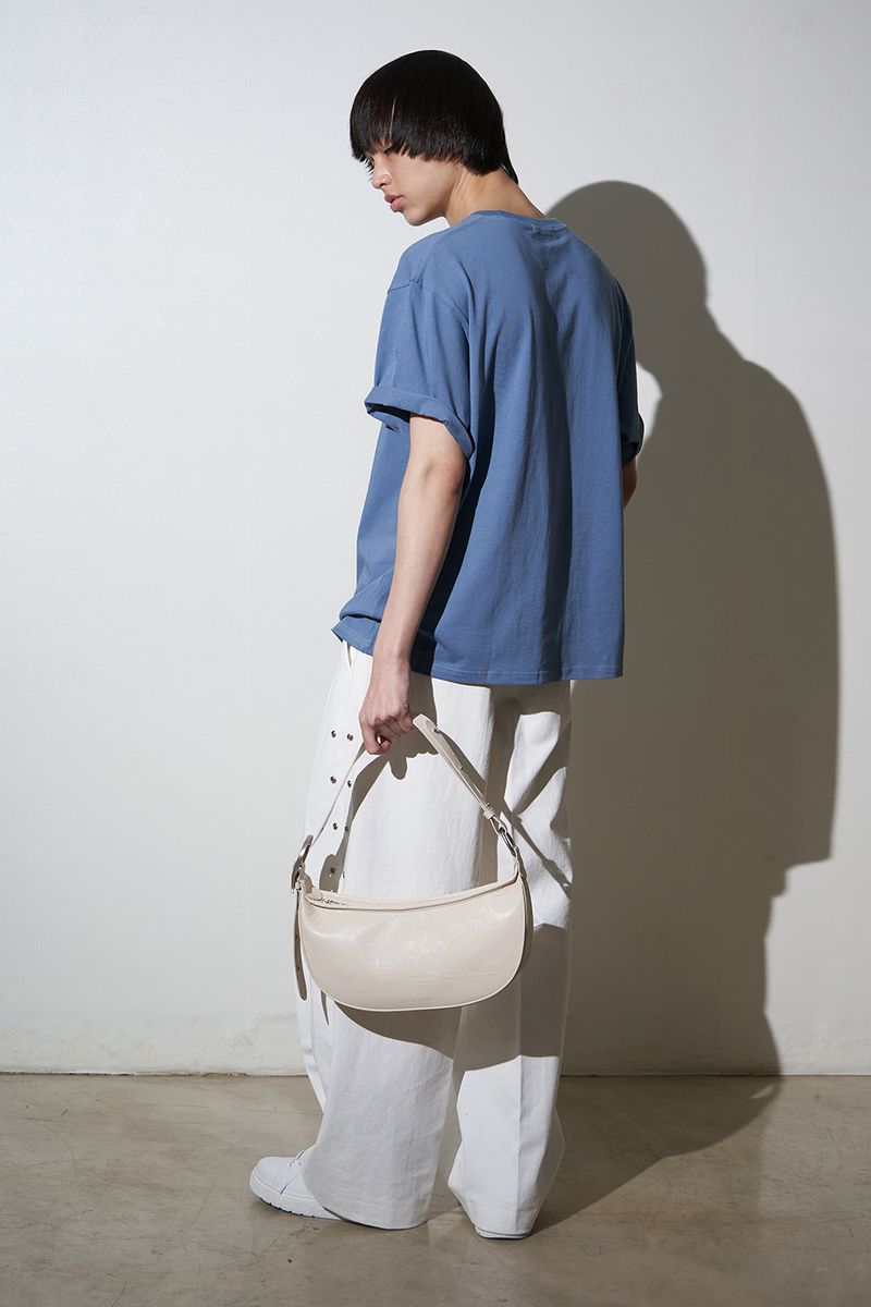 H-Buckle Soft Leather Hobo Bag (ivory)