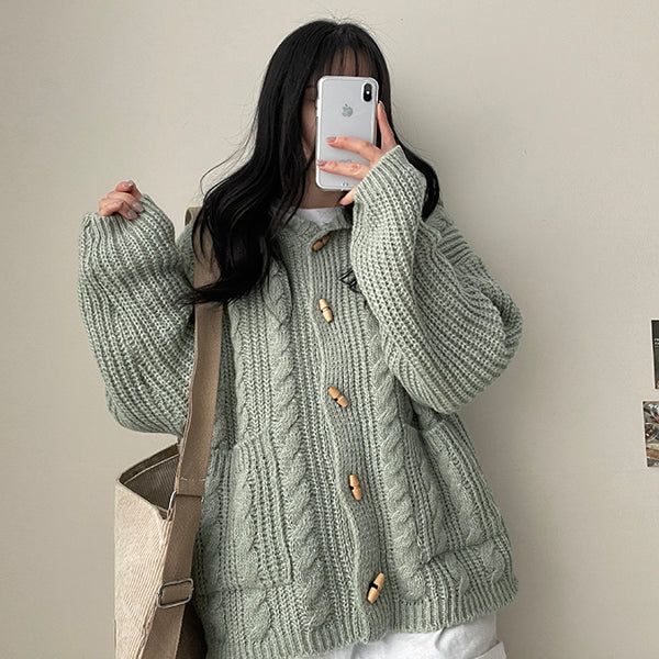 Ned Hood Twisted Knitted Cardigan