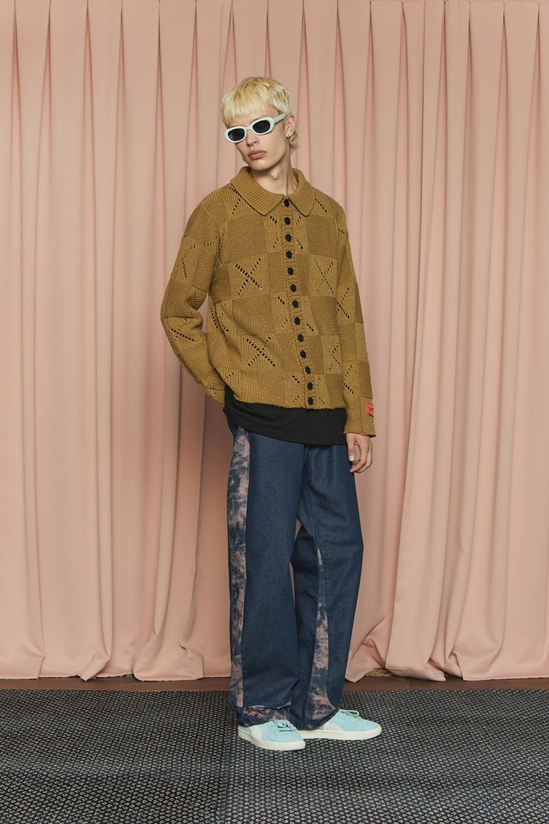 TIE-DYE BLOCK DENIM PANTS / INDIGO
