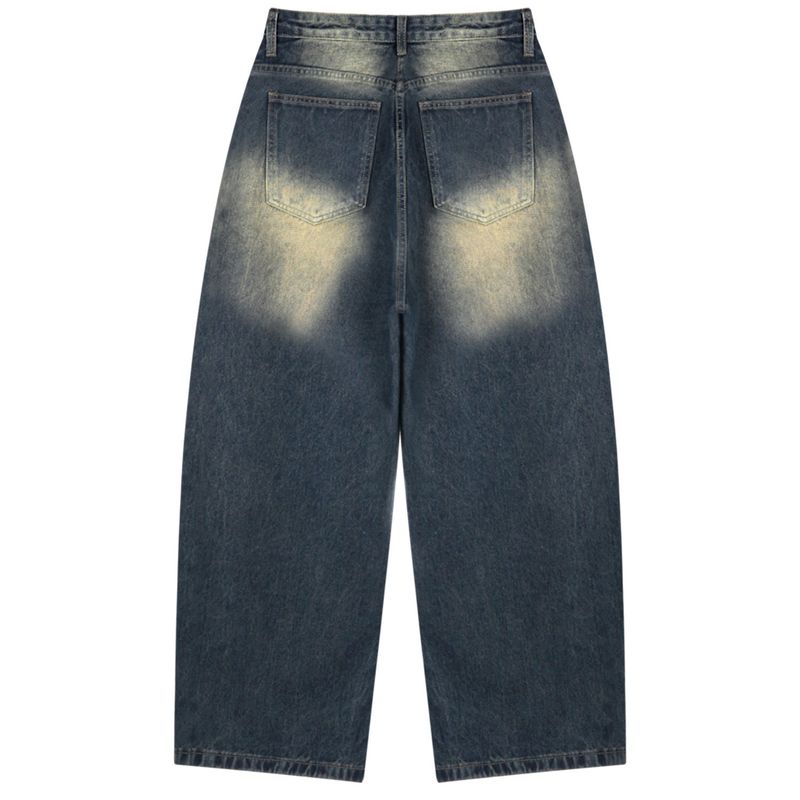 Vintage side pintuck denim pants (muddy indigo)