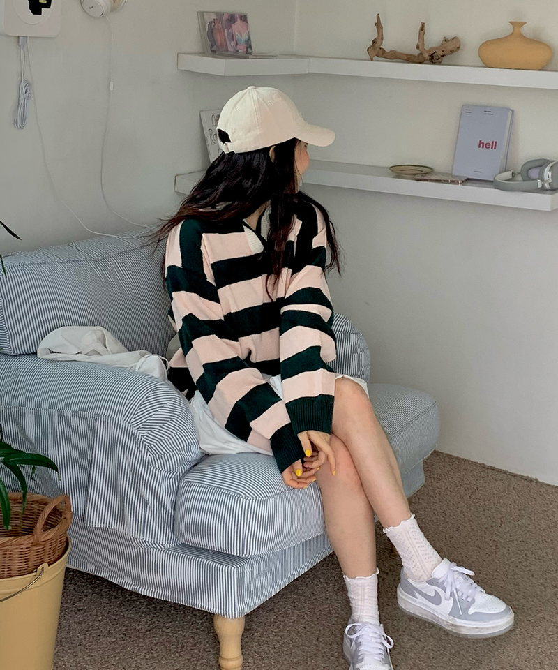 Bold Stripe Collar Knit
