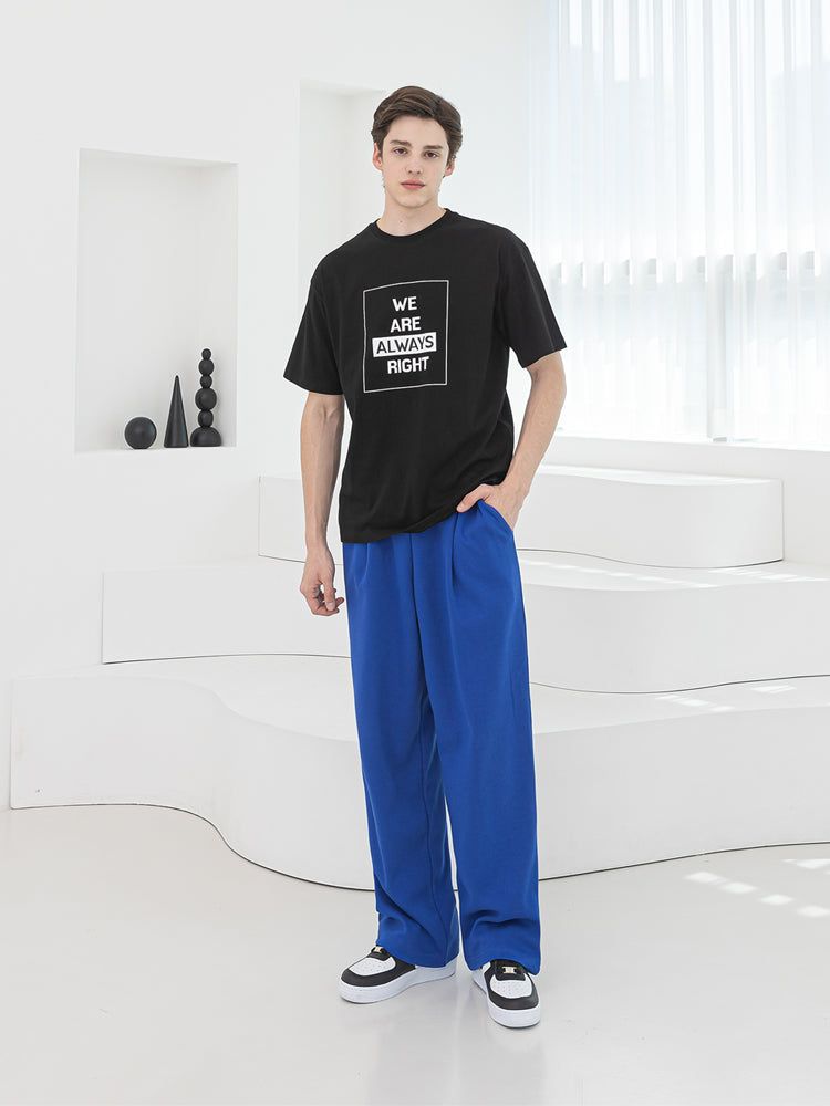 P004 BANDING ONE TUCK SWEAT PANTS_BLUE