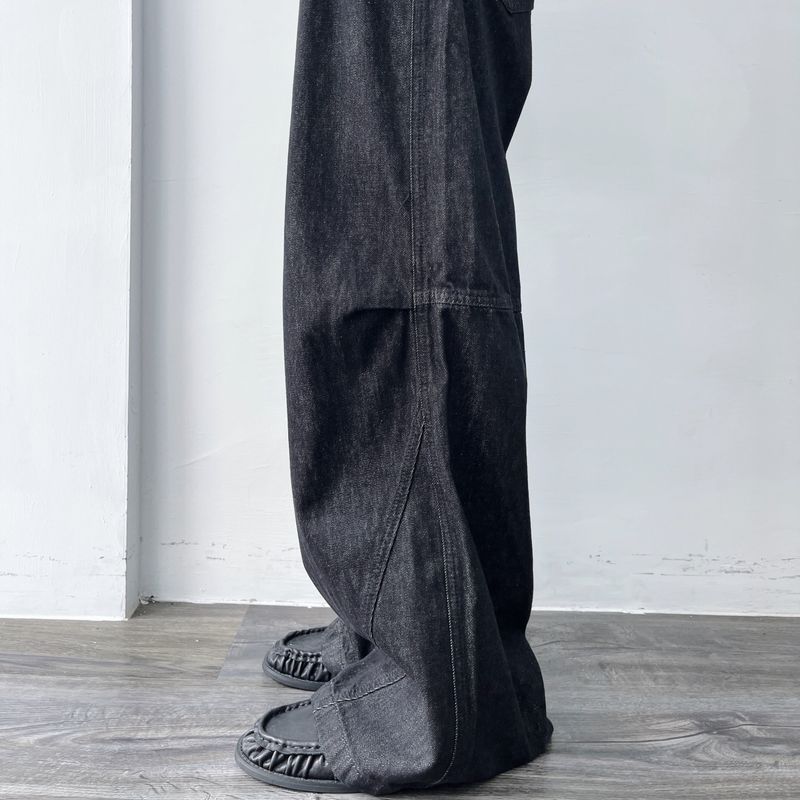 Ink Black Draped Trousers