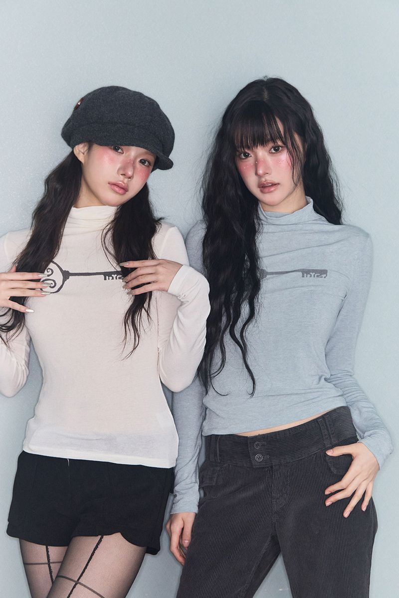 MIRE KEY WOOL HIGH NECK T MINT