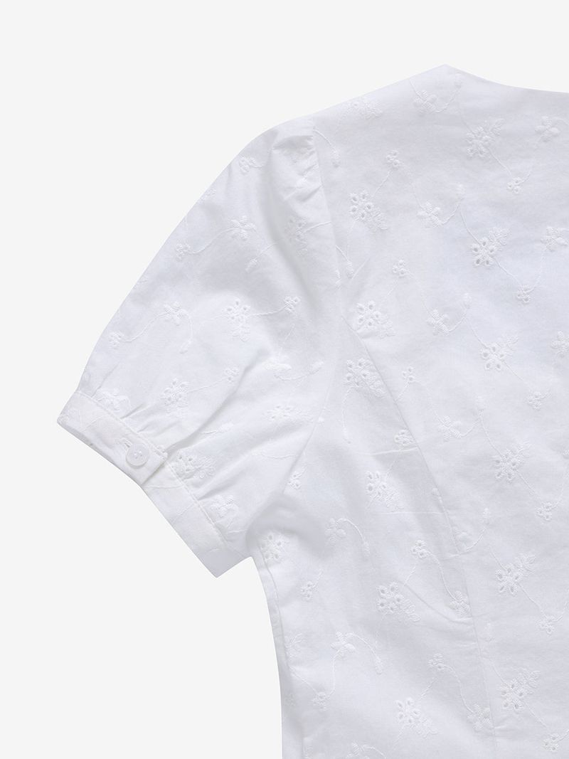 Floral square blouse (Ivory)