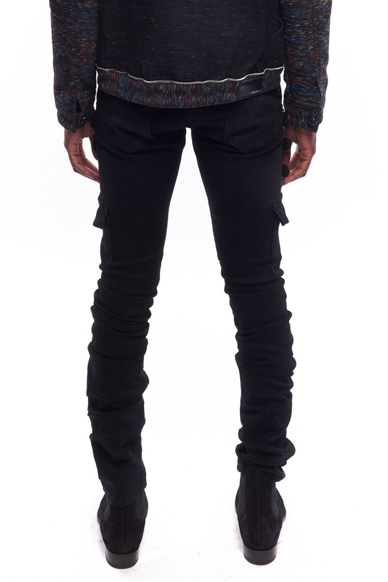 BLACK OMARI STACKED JEANS