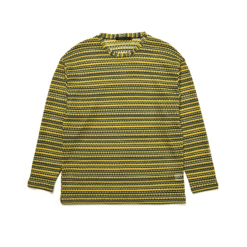SEE-THROUGH CRAFT KNIT PULLOVER YELLOW