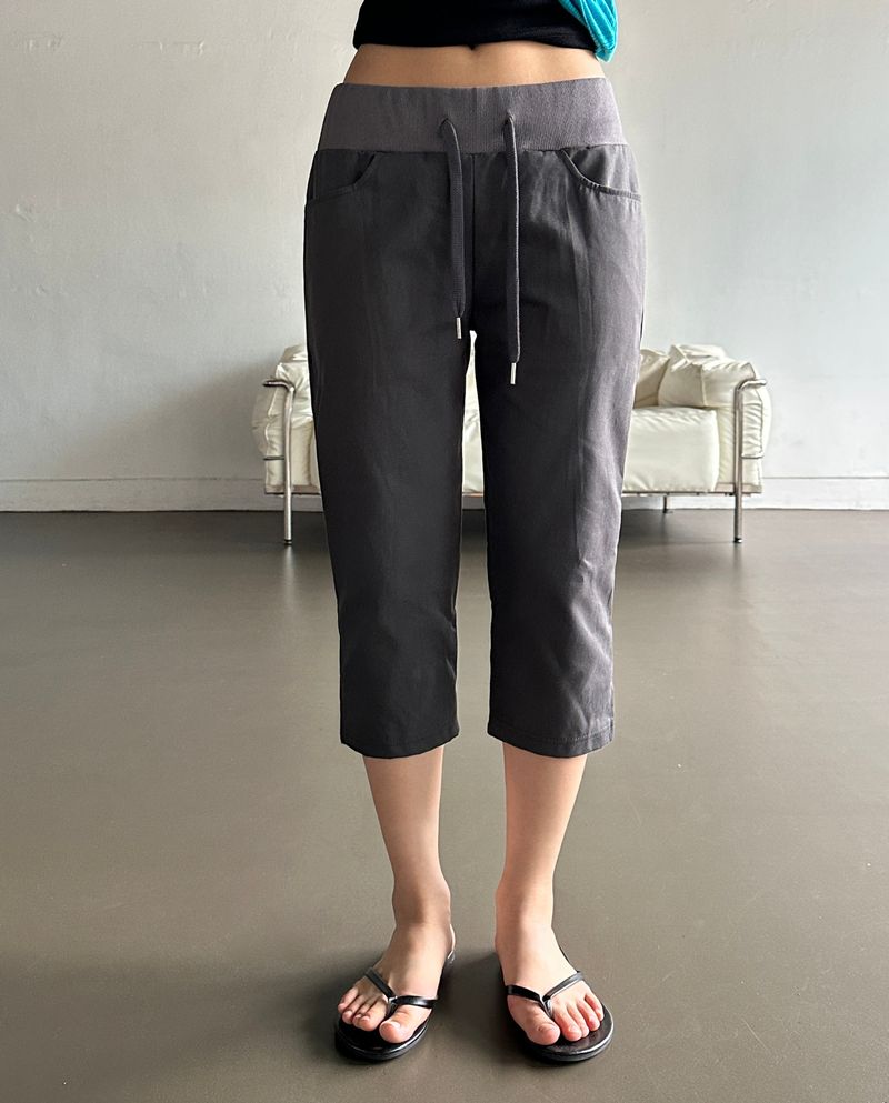 クライム スリーク ヒップ ボタン カプリ パンツ 3カラー