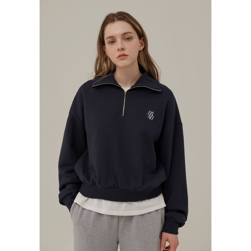 SMALL LOGO HALF ZIPUP SWEATSHIRT_NAVY