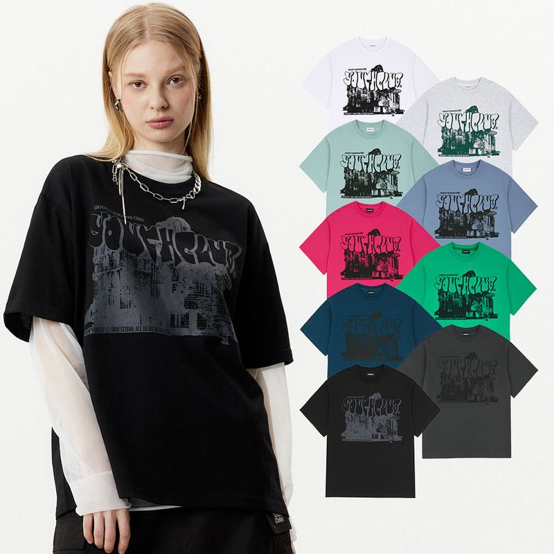 ODDSTUDIO（オッドスタジオ）の「ユースクラブグラフィックオーバーフィットTシャツ（トップス）」