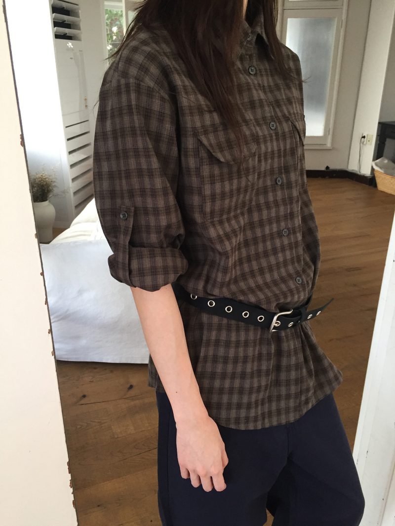 Tar Pocket Check Shirt (2color)