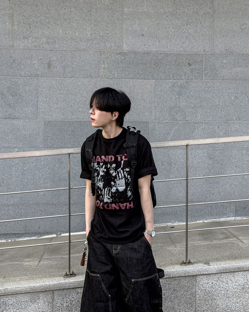 Touch Graphic Oversized Half T-Shirt