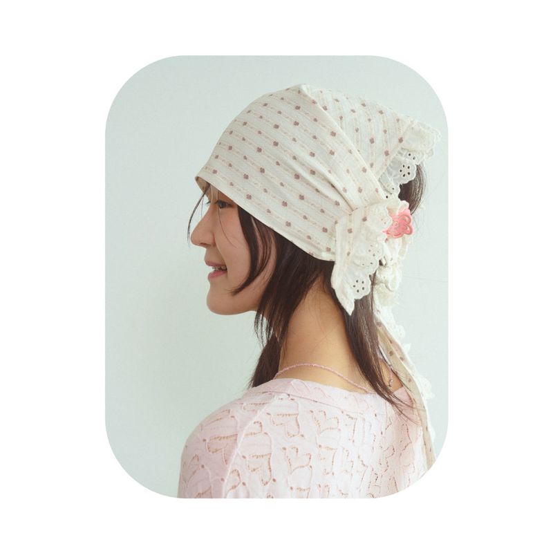 MINJIENA（ミンジエナ）の「レースバンダナ クリーム（ヘアアクセサリー）」