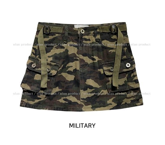 Hamil strap cargo skirt pants
