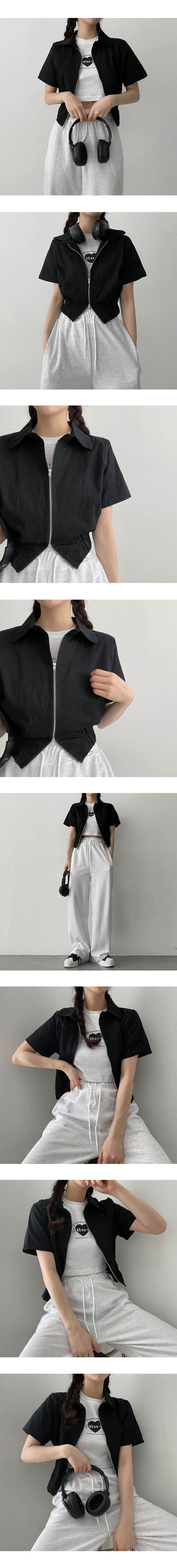 Bath Two-Way Collar Short-Sleeved Jacket
